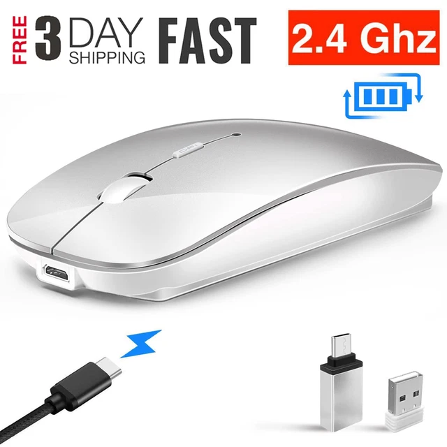 RaceGT Kabellose Maus – Leise, Aufladbar Mit USB-C & USB-A, 3 DPI-Stufen Für PC & Laptop