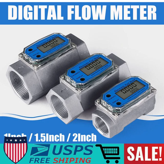 Turbine Digital Diesel Water Fuel Flow Meter Oval Gear Flow Gauge 1/1.5/2 inch