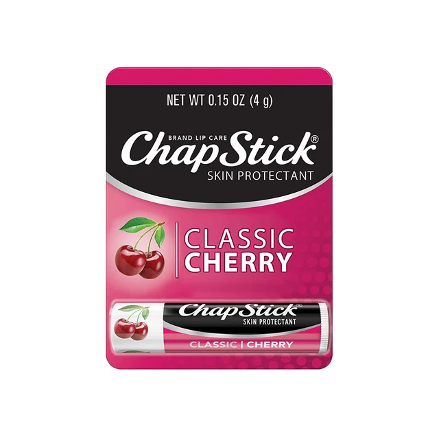 Chapstick Classic Cherry Lip Balm Tube, Flavored Lip Balm for Lip Care on Chafed