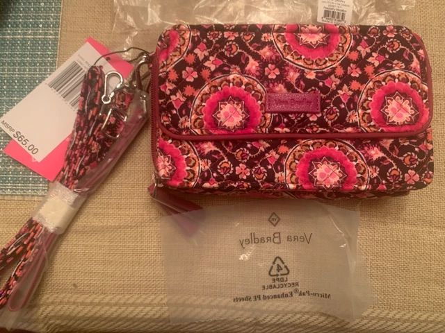 Vera Bradley All In One Crossbody Raspberry Medallion Iconic RFID Multi NEW $65.