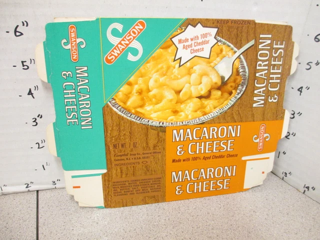 SWANSON 1960s MACARONI & CHEESE TV dinner frozen food box
