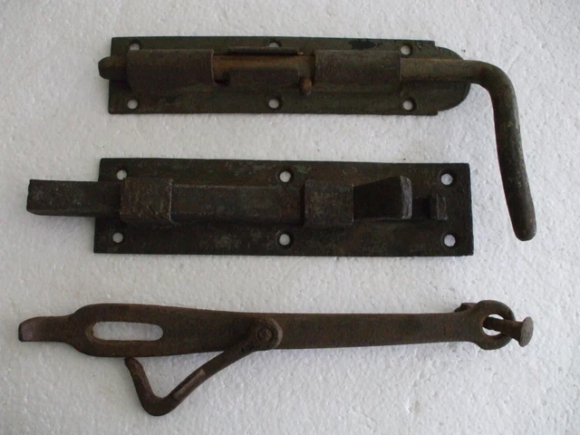 3 Vintage Primitive Rustic Barn Door Gate Latches