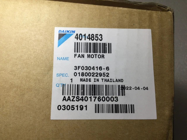 *Nuovo* Motore Ventola Daikin 4014853 3F030416-6 0180022952 Spedizione Veloce!