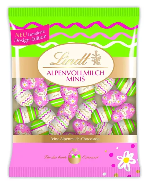 Lindt Cioccolato Decorazione Edizione Mini Sacchetto Uova Allegro Colorato 4x180g NUOVO MHD 7/23
