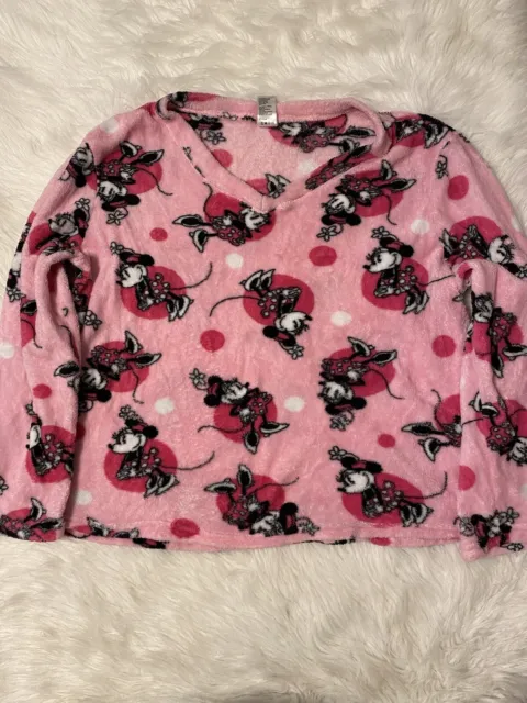 Disney Minnie Mouse Pajamas Womens Size 2X (18W-20W) Pink Two Piece Pajama Set 2
