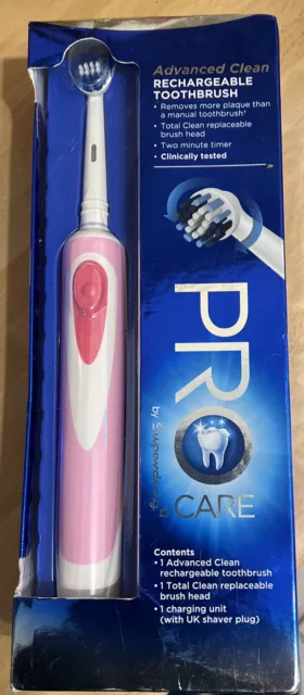 Pro Care Advanced Clean Rechargeable Toothbrush -pink Handle