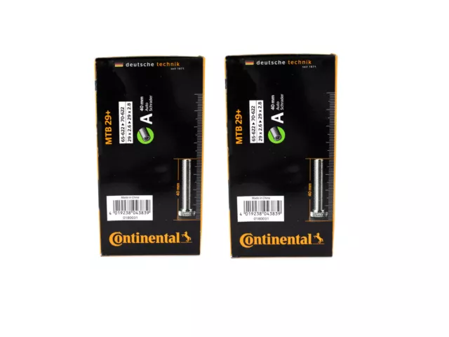 2x Continental Fahrrad Schlauch MTB Wide AV 40 mm 29+" (65/70-622) Reifenheber 2