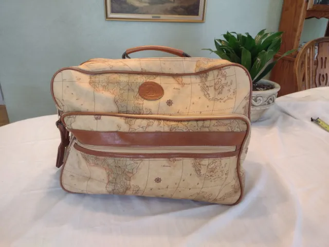 Vintage Travel Bag - Columbus Collection World Map Design - Weekend Travel Bag