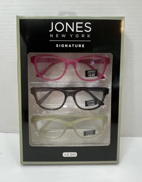 JONES NEW YORK Signature 3 Pair +2.00 Reading Glasses Readers for Women ...