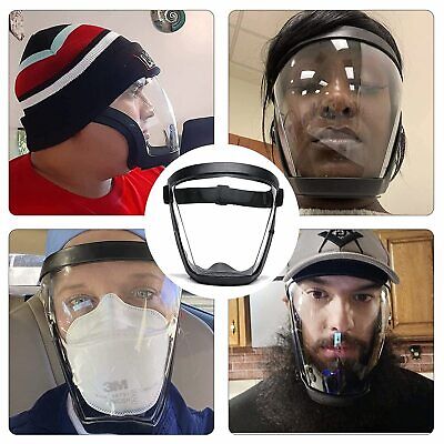 US Anti-fog Shield Safety Full Face Super Protective Head Cover Transparent Mask 2