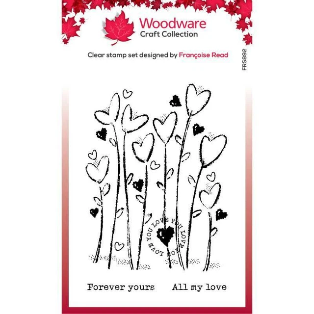 Woodware Wild Hearts Clear Stamp Set Wedding Anniversary Valentine Card Making