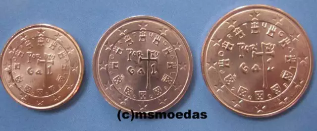 Portugal 1+2+5 Euro Cent Münzen Euromünzen coins moedas Auswahl Jahre bankfrisch