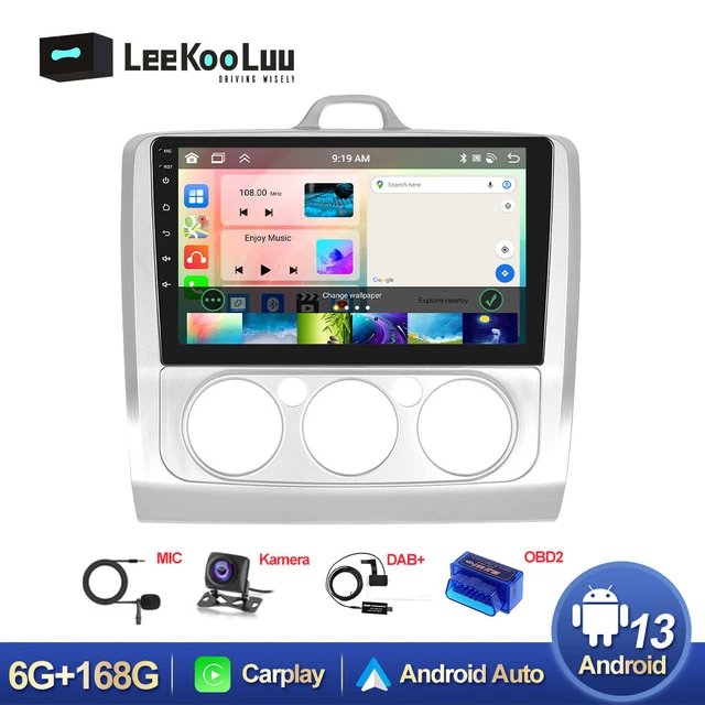 Autoradio Android 9 Pouces Pour Ford Fiesta Mk5 2002-2008 – CarPlay/Android Auto Sans Fil, GPS, WiFi, Caméra De Recul