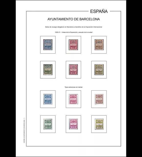 Hojas álbum Ayuntamiento de Barcelona 1929-1950 PDF DIGITAL en A4 y en 30x27cm