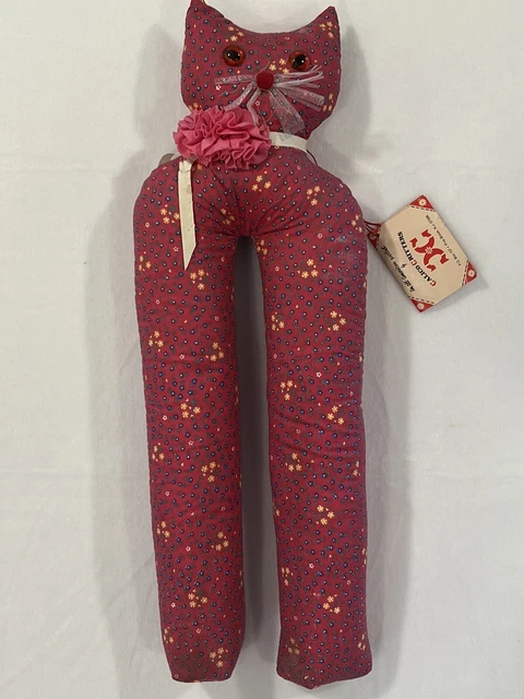 Vintage Calico Critters Puss In Boots Cat Red Floral Boot Holder 22.5" Tags 1982