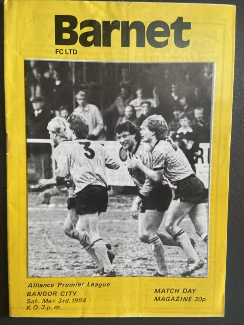 Barnet v Bangor City(Alliance Premier League 83/4) 3/3/84