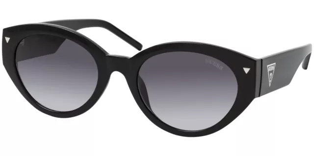 Guess Women's Shiny Black Oval Sunglasses w/ Gradient Lens - GU8249 01B