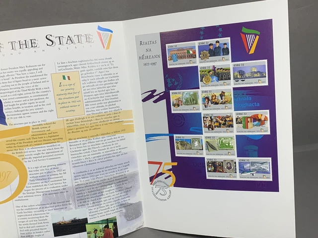 75th Anniversary of the State Ireland Stamps and Commemorative Folder 1997