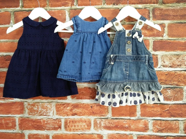 Baby Girl Bundle Aged 0-3 Months Zara Next  Summer Dress Dungarees Denim 62Cm