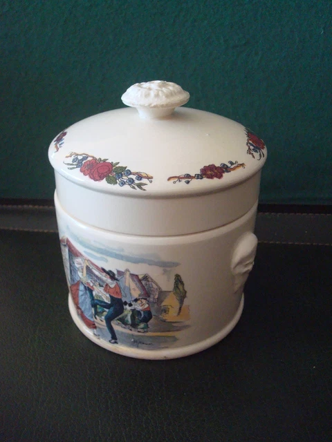 Pot Foie Gras Faience Sarreguemines  Obernai Couple Alsace  H.loux
