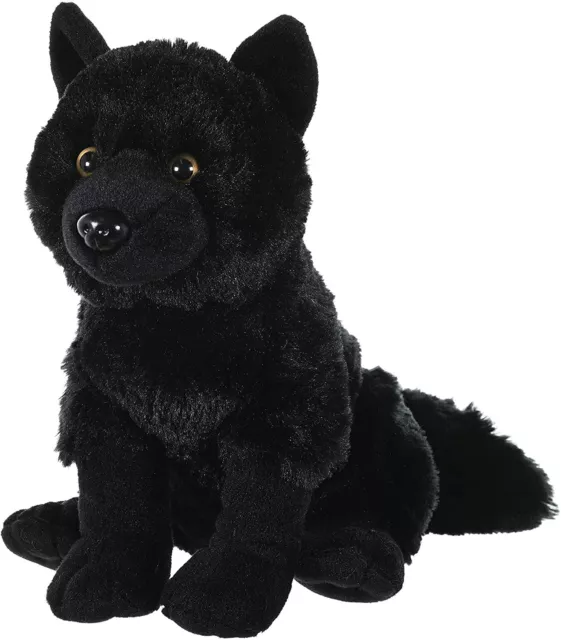 New Wild Republic Cuddlekins 12" Black Wolf Plush Cuddly Soft Toy Teddy