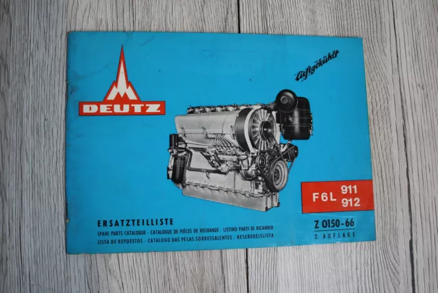 Original Deutz Ersatzteilliste Motor F6L911 F6L912