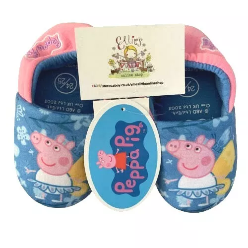 Slippers Peppa Pig Girls Nightwear Shoes Kids Childrens Fairy Butterfly Gift