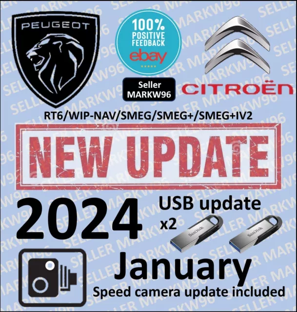 Latest Citroen  Peugeot - Sat Nav update 2024 USB update & January Speed camera