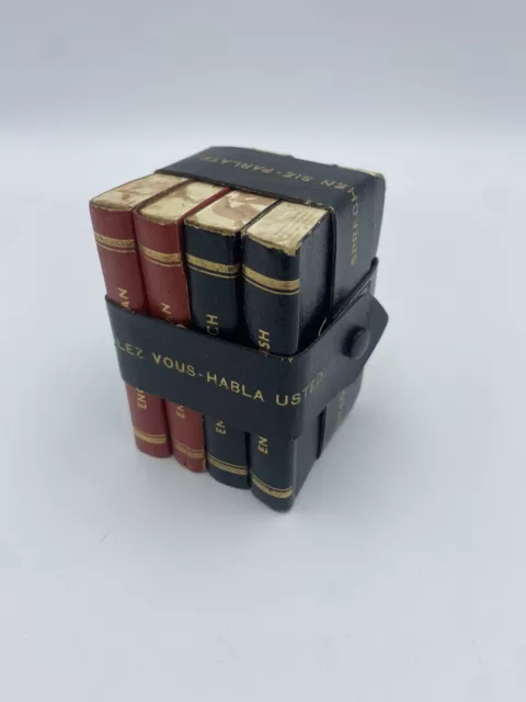 Vtg Burgess Bowes Midget Dictionary Set Spanish French German Italian English