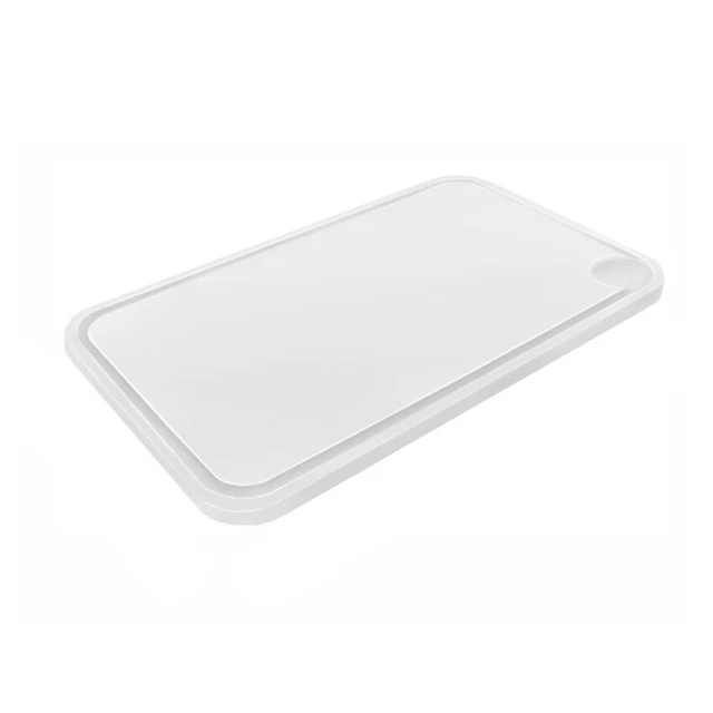 Schneidebrett mit Saftrille - 25 x 40 cm - Weiß | GGM Gastro