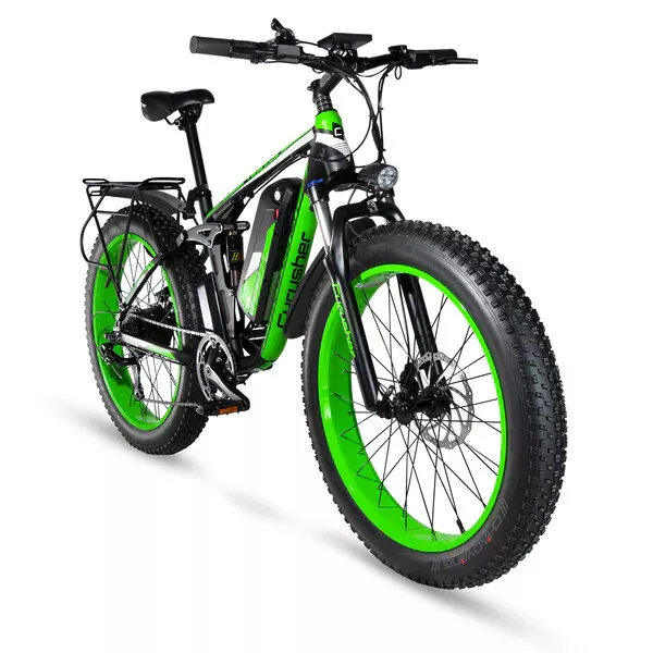 Electric Bike 26" 48V/13Ah Cyrusher Full Suspension E-Bike Mountain Bicycle US