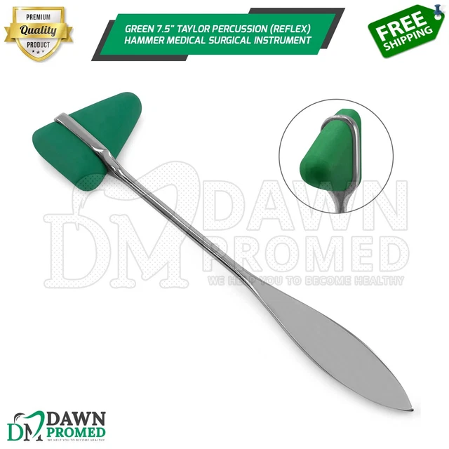 Green 7.5" Taylor Percussion (Reflex) Hammer Medical Surgical Instrument
