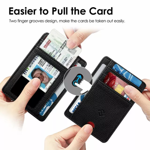 Mens RFID Blocking Leather Slim Wallet Money Credit Card Slots Coin Holder 4