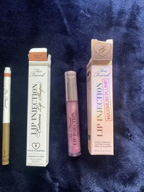 Too Faced Lip Injection Lip Gloss And Lip Liner Extra Strength