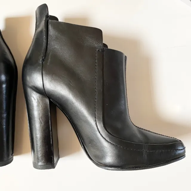 ALEXANDER WANG BLACK Leather Kim Runway Ankle Boot US 5.5/35.5 Retail ...