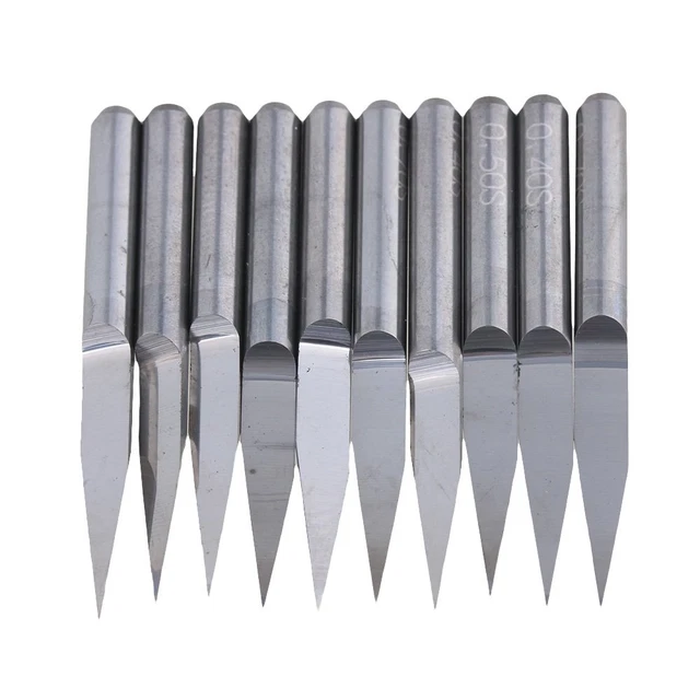 20 Degree 0.1Mm Carbide Engraving Bits CNC Router Tool for PCB Board Pack of 10