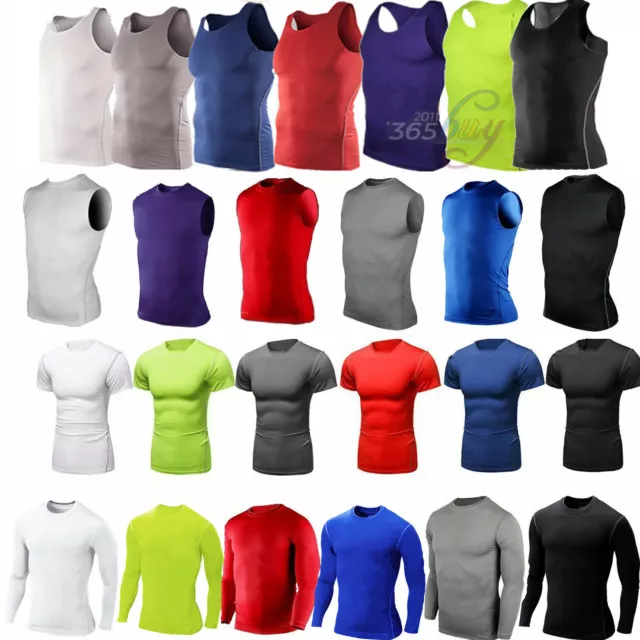 Men Compression Fitness Skin Base Layer T-Shirt Top Long Sleeve Sport Gym Shirts