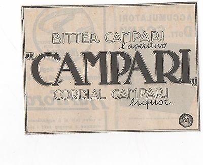 Pubblicità vintage CORDIAL CAMPARI BITTER advertising reklame werbung publicitè