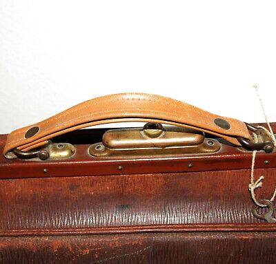 Arzt Koffer, Tasche, Leder braun, Metall Schließen, 2 Fächer u. 1 Dokumentenfach 5
