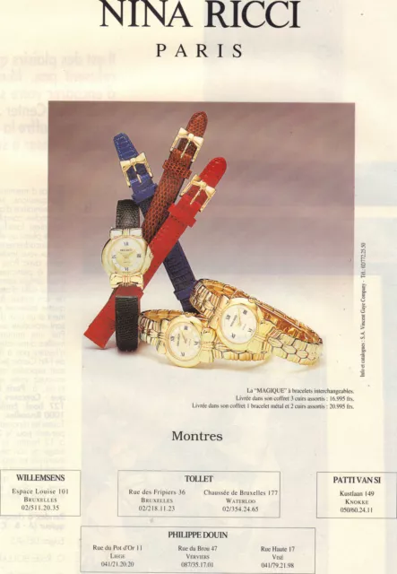 PUBLICITE ADVERTISING  1993    NINA RICCI  collection montre  LA MAGIQUE