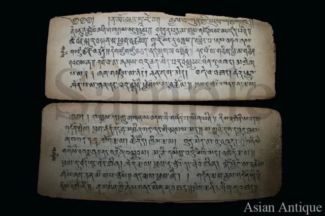 Mongolian Tibetan Buddhist Mantra Tantra Manuscript  Leave Mongolia #S3-B3070