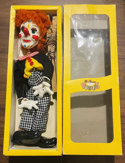 Vintage Pelham Puppets Marionette Toy “Bimbo the Clown” Made in England