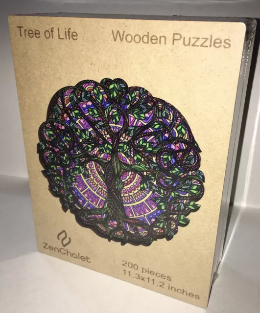 ZenChalet Tree of Life Wooden Jigsaw Puzzle 200 Pieces NEW FACTORY SEALED
