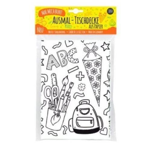 Mal Mich Bunt Ausmal-Tischdecke aus Papier Schulanfang  5725