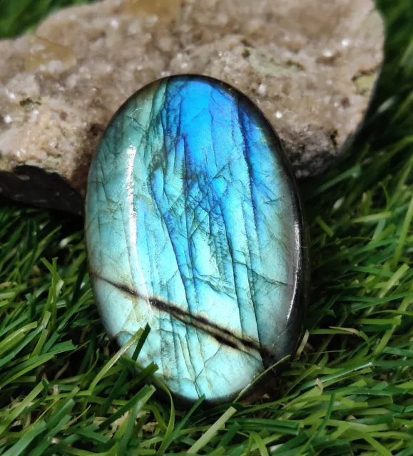 Natural Lovely Blue Fire Labradorite Oval Gemstone For Jewelry Making 96 Cts