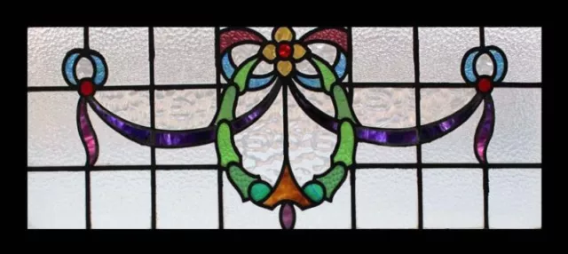 Victorian Floral English Antique Stained Glass Window