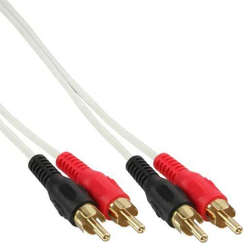 3x InLine® Cinch Kabel, Audio, 2xStecker/2xStecker, weiß, 0.5m