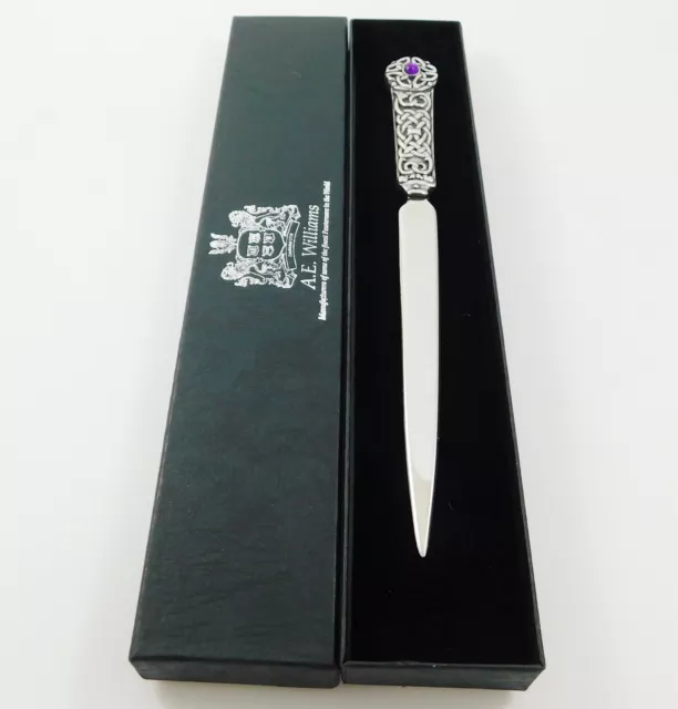 Celtic Knot Design English Pewter Paper Knife Letter Opener Made in England 2000