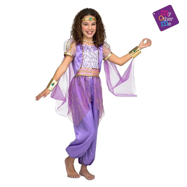 My Other Me Costume Principessa Araba Bambina Jasmine Viola 7-9 Anni Carnevale