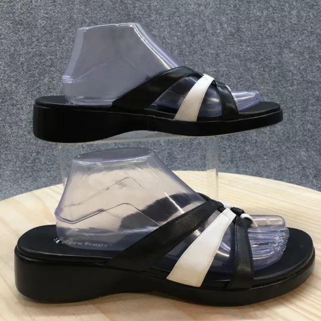 BareTraps Sandals Womens 10 M Cruise Casual Slip On Wedge Slide Black Leather